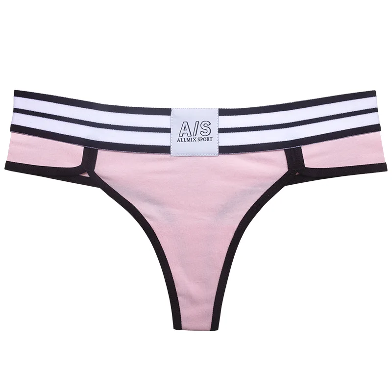 ropa mujer underwear women Panties lingerie sexy new Letters Contrast Color Cotton Sports Fitness Low Waist Briefs Thong T Pants