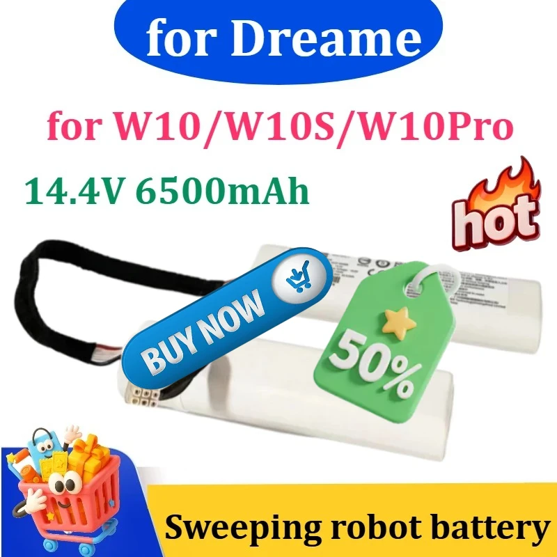 

Новая перезаряжаемая батарея 14,4 В 6500 мАч для Dreame W10/W10S/W10Pro / Mi Self-Cleaning Pro STYTJ06Z
