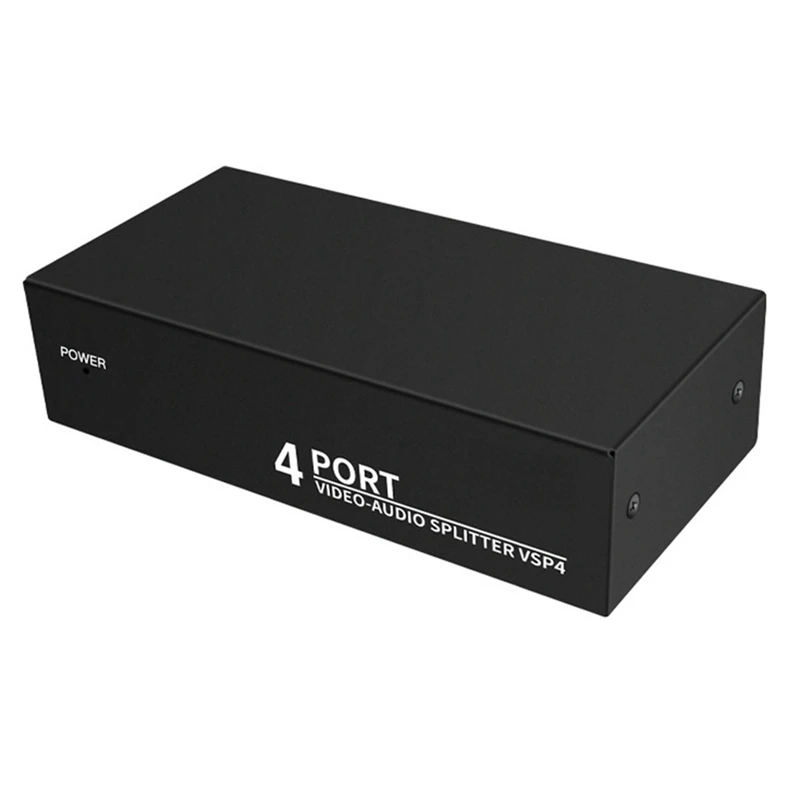 4-Way AV Splitter 1 w 4 Out kompozytowy RCA AV Splitter 1 x4 wideo Audio rozdzielacz rozdzielacz dla DVD C-VBS łatwy montaż