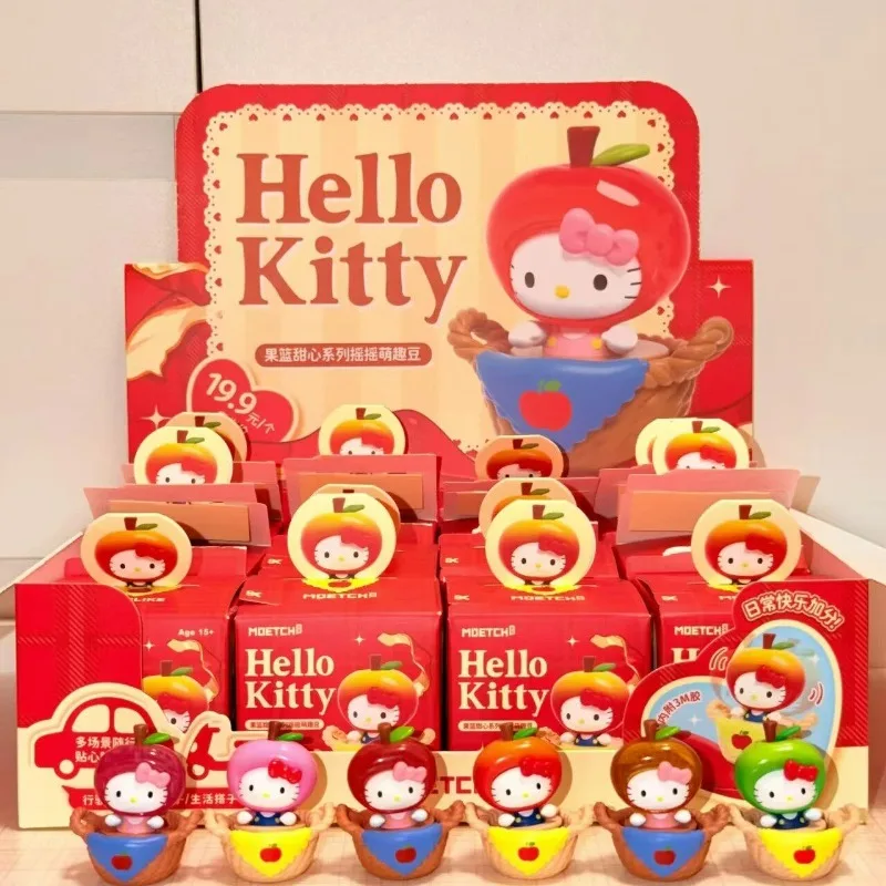 Moetch Hello Kitty Blind Box Toys Fruit Basket Sweetheart Series Anime Figure Doll Model Toys Collect Ornaments
