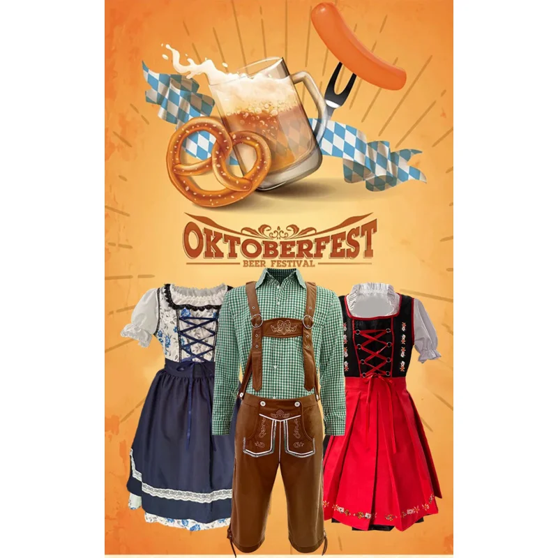 Munich, Germany Dress National Style Performance Dress Apron Beer Dress Onesie Stage Performance Halloween Costume Oktoberfest