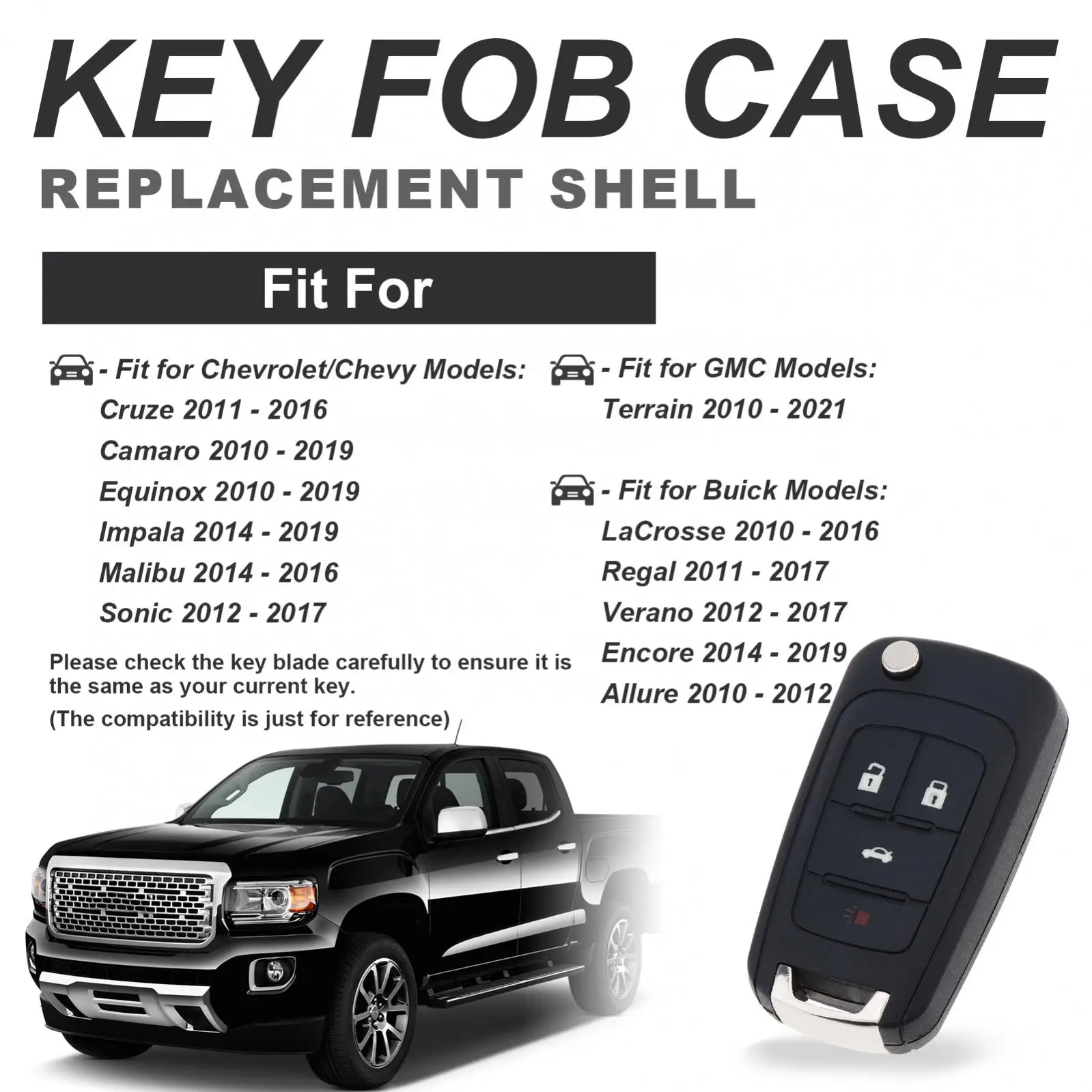 4 5 أزرار مفتاح السيارة فوب شل صالح ل تشي vrolet كامارو كروز الاعتدال إمبالا ماليبو سونيك التضاريس لا كروس ريجال غطاء مفتاح #6