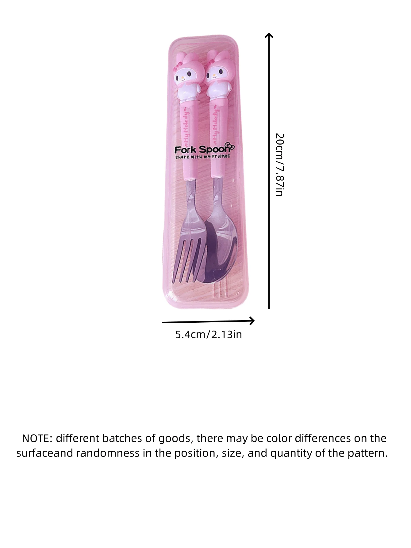 2 stks/set roestvrijstalen vork en lepelset, Hello Kitty Cartoon schattig draagbaar herbruikbaar servies, huis- en buitenbenodigdheden