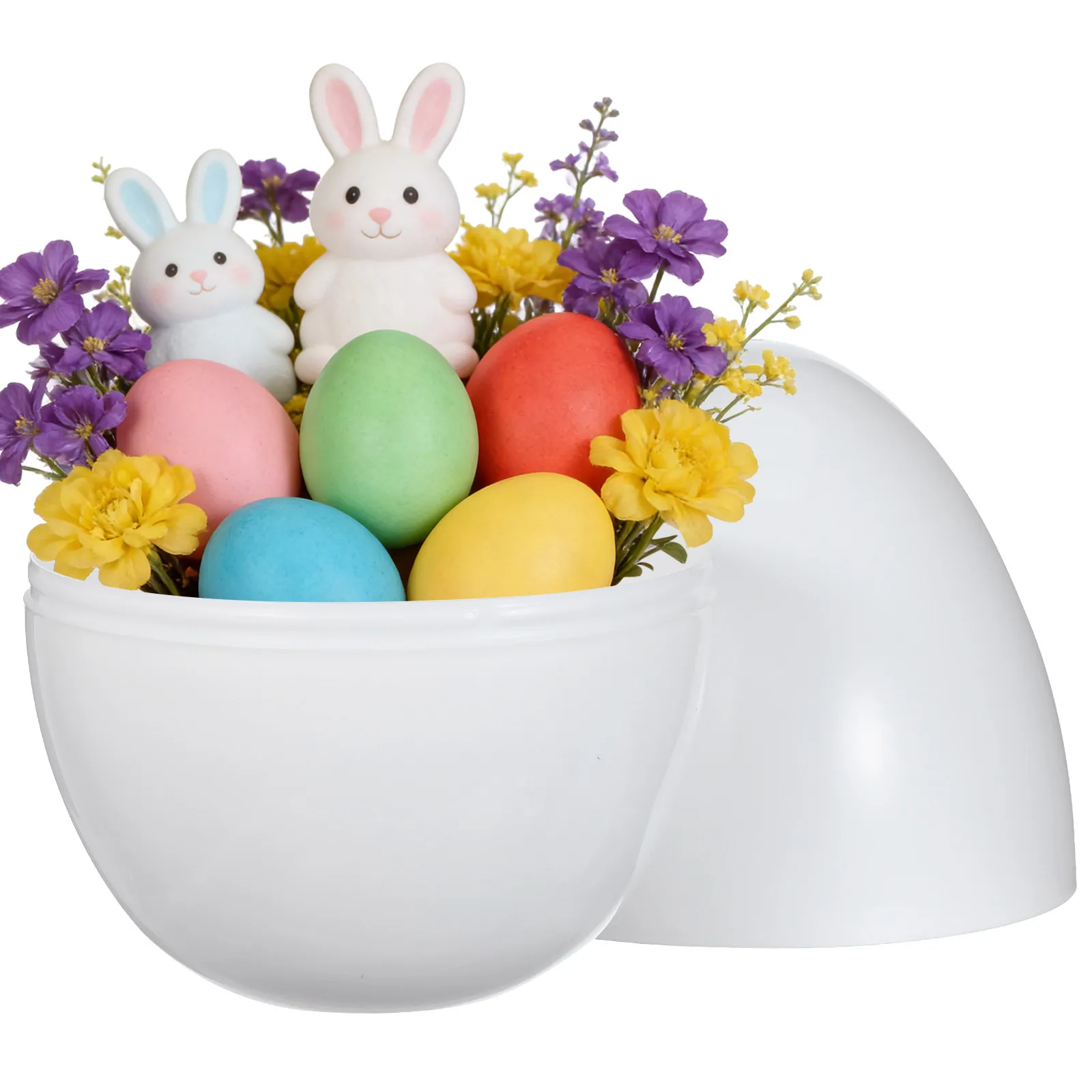 

Large Easter Egg Plastic Openable Shell Box Refillable DIY Candy Fillers Party Favor Decoration Supply for Easter Hunt Raffle