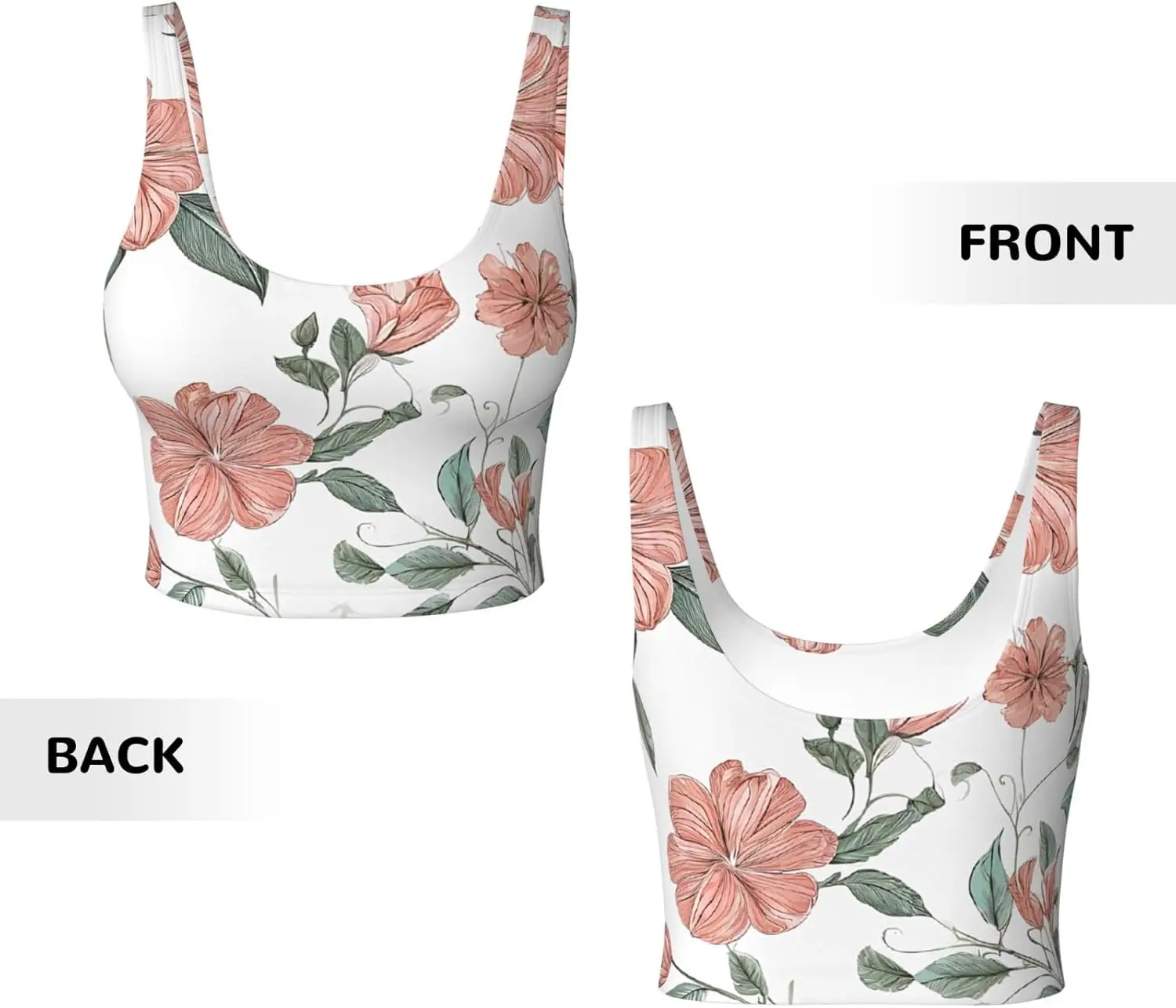 ハワイアンフラワープリントプリントレディーススポーツベストダンスヨガベストプリントスポーツブラトップベスト