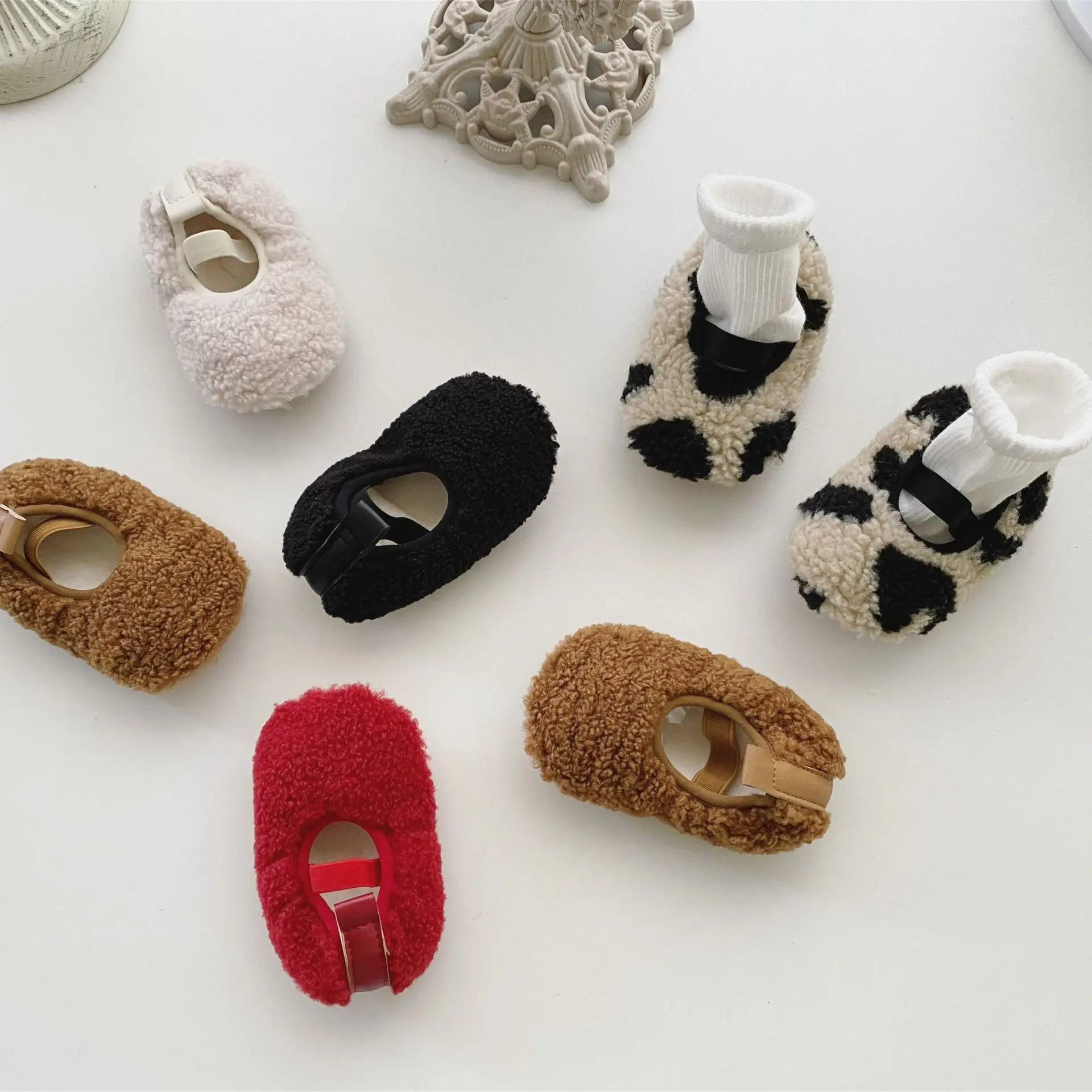 3926B Baby Shoes 2022 Winter Shoes 0-2 Years Old Baby Plus Fluffy Shoes Girl's Non-slip Soft Soles Do Not Fall Warm Shoes