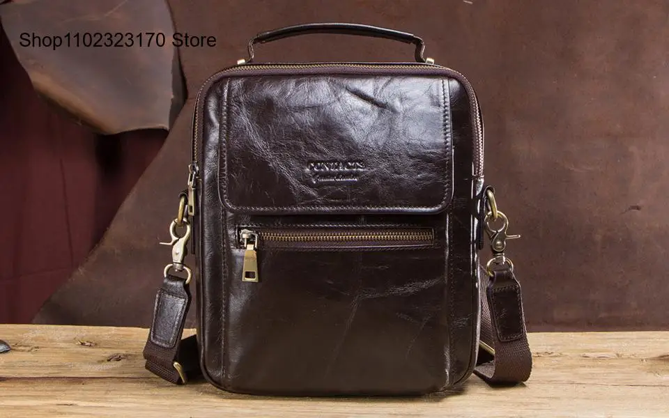 Male Crossbody Bags Ipad Small Men Messenger Briefcase Bag Genuine Leather for Men Shoulder Bags