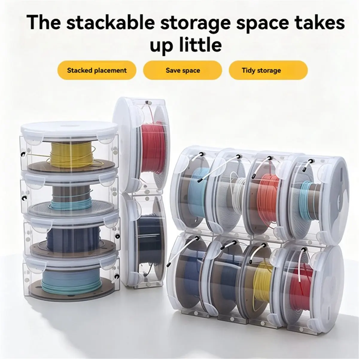 2pc Wall Mount Airtight 3D Printer Filament Dry Box with Hygrometer Smooth Feeding for 1KG Filament 3D Printer Dryer Box