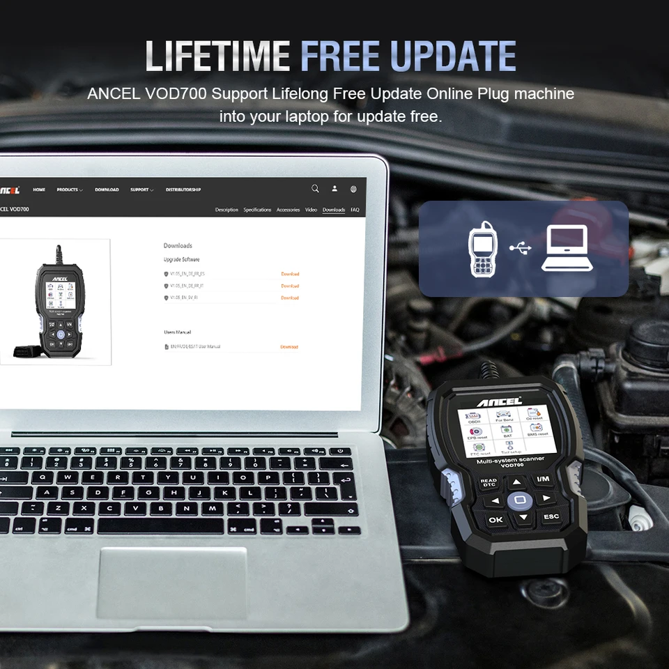 ボルボ専用　診断機ANCEL VOD700 OBD2 スキャナー 本体 Sdd0117d4c2bb4bd591959285f3a9c