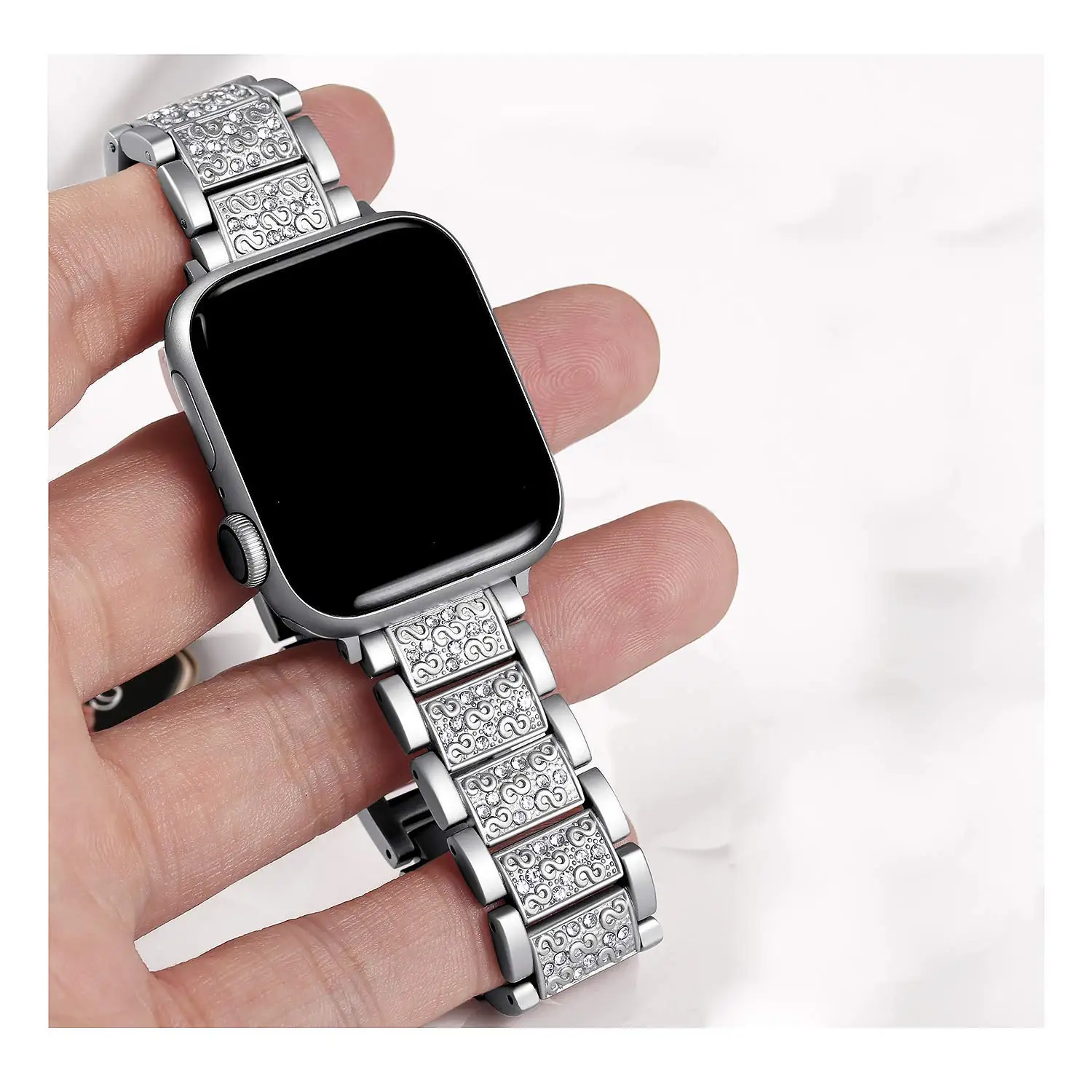 Bling Diamond Strap for Apple Watch Ultra 2 49mm Band 46mm 40mm 45mm 44mm 41mm 42mm  for Iwatch Series 10 9 8 7 6 Women Bracelet