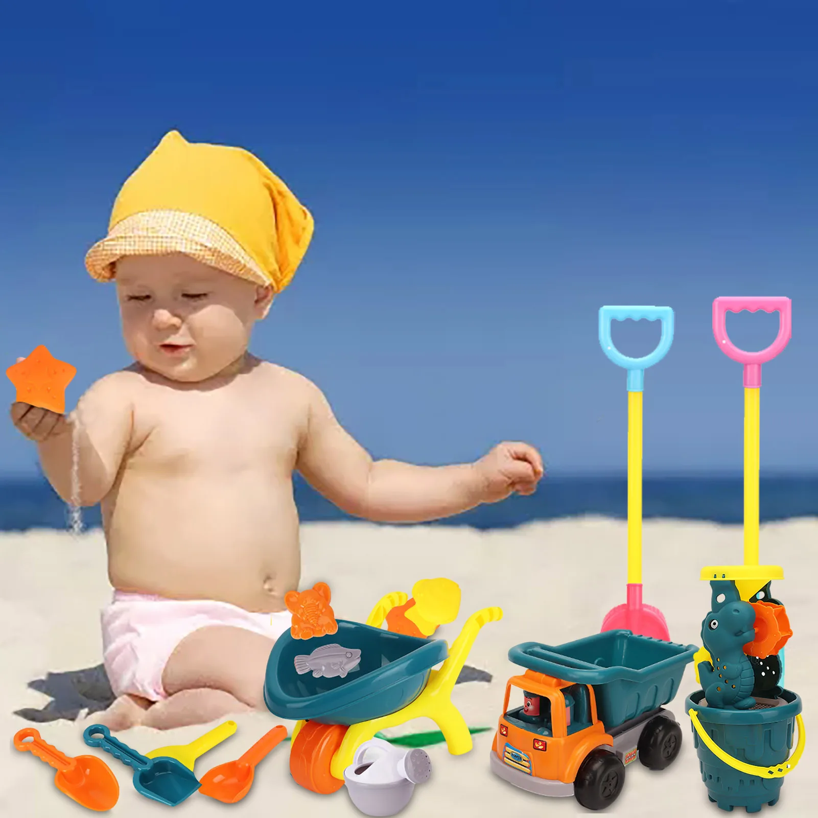 15Pcs Kids Beach Sand Toys Set Beach Bucket Beach Shovel Tool Kit Outdoor Toddler Beach Toys Sandbox Toys Play Sand For Kids