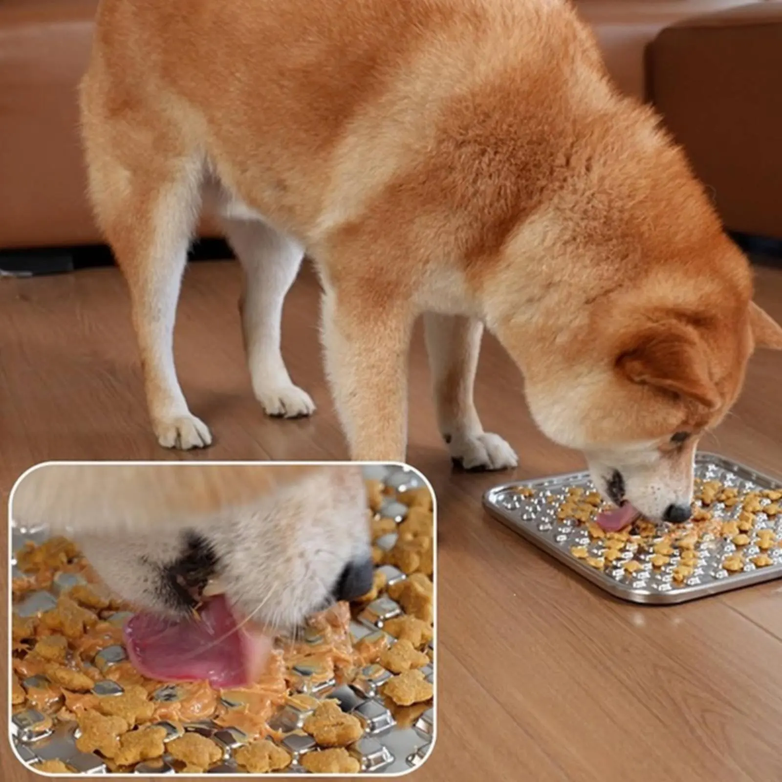 

Stainless Steel Lick Mat Easy to Clean Slow Feeder Plate Wet Food Plate Dishwasher Safe Stainless Steel Slow Feeder for Cats