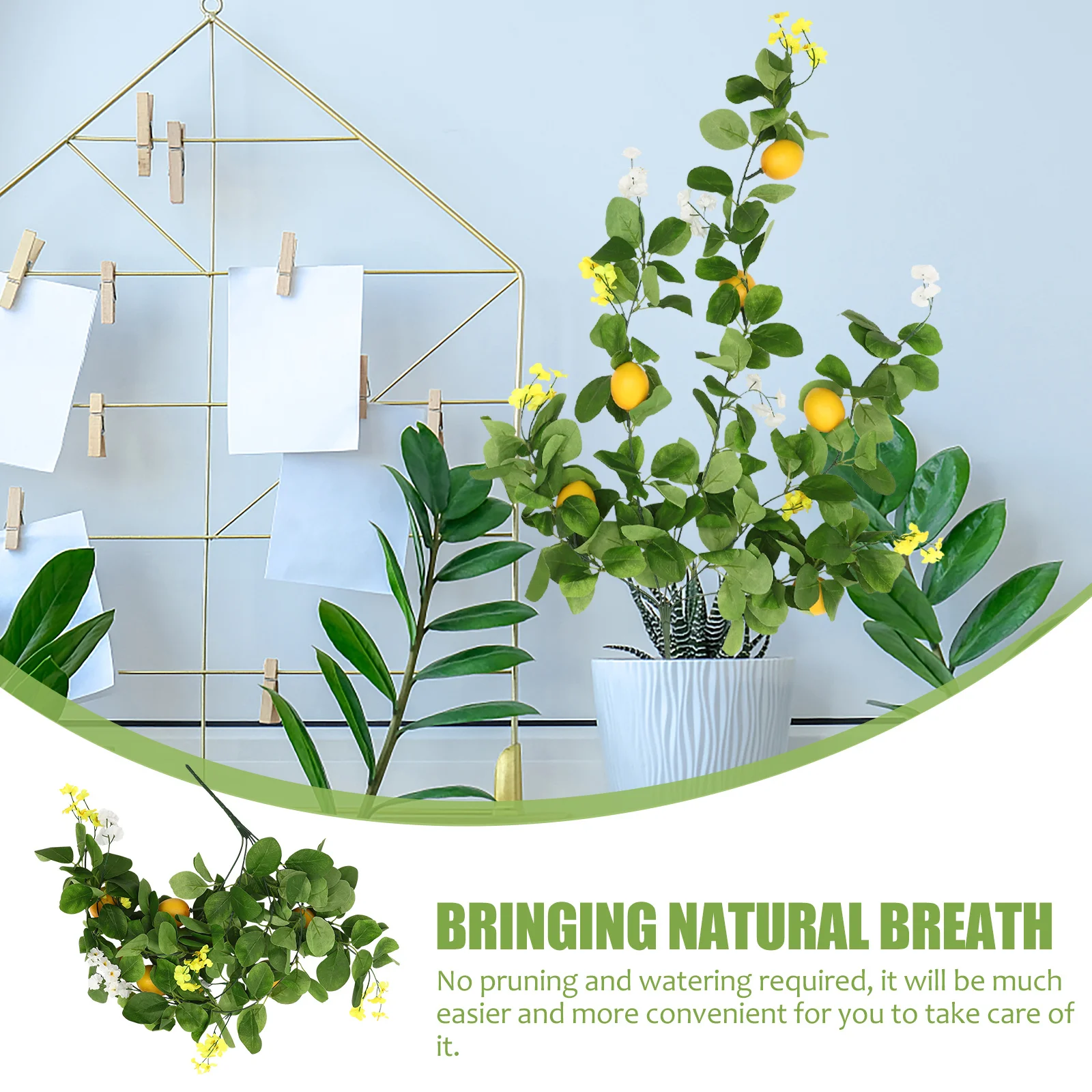 

Artificial Lemon Branch Hanging Garland with Fake Lemon Stems Summer Home Wall Door Decoration Simulated Bouquet