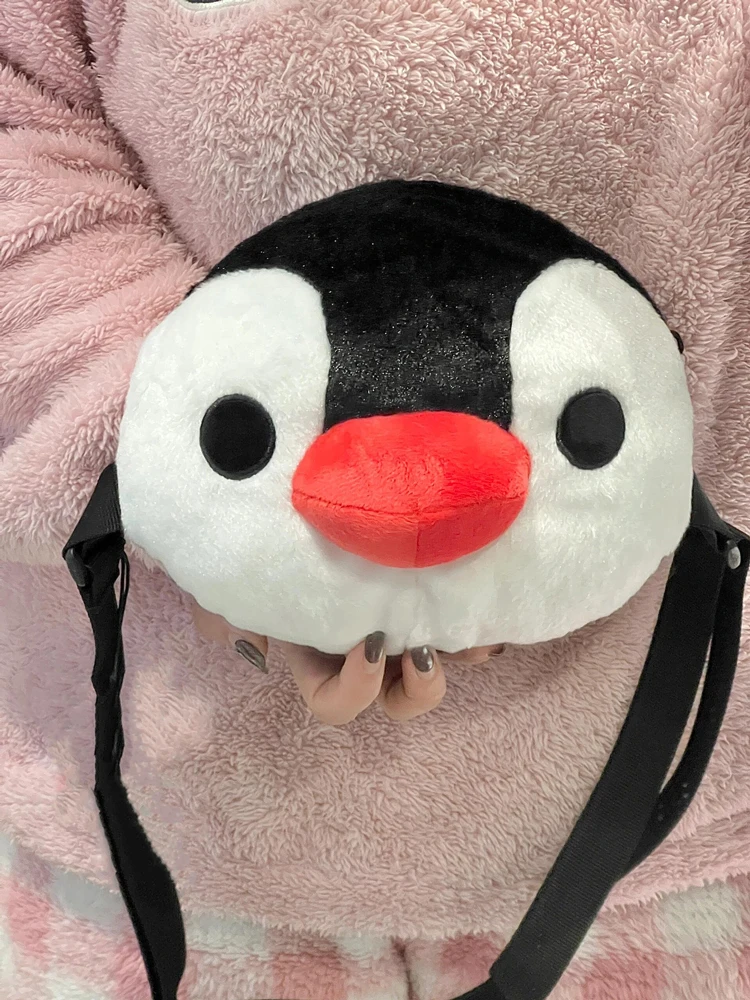 Adorable Penguin Doll Plush Shoulder Bag Crossbody Bag for Young Girls Birthday Gift Eye-Catching Backpack Soft Velvet Material view 4