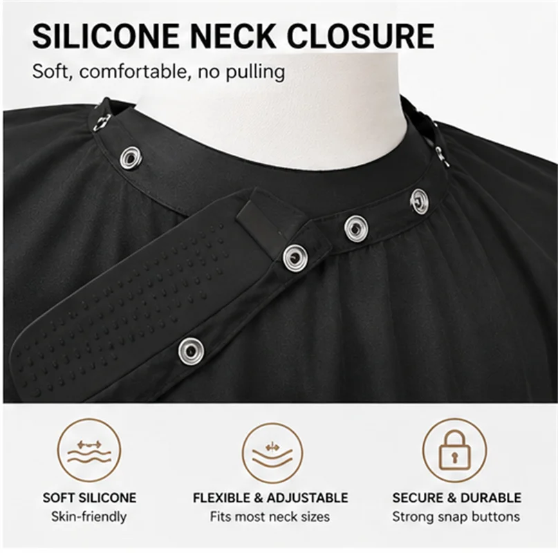 Silicone Collar Barber Cape High-quality Hair Styling Capes Neckline Adjustable Closure Salon Haircut Cloth Hairdressing Tools image 3