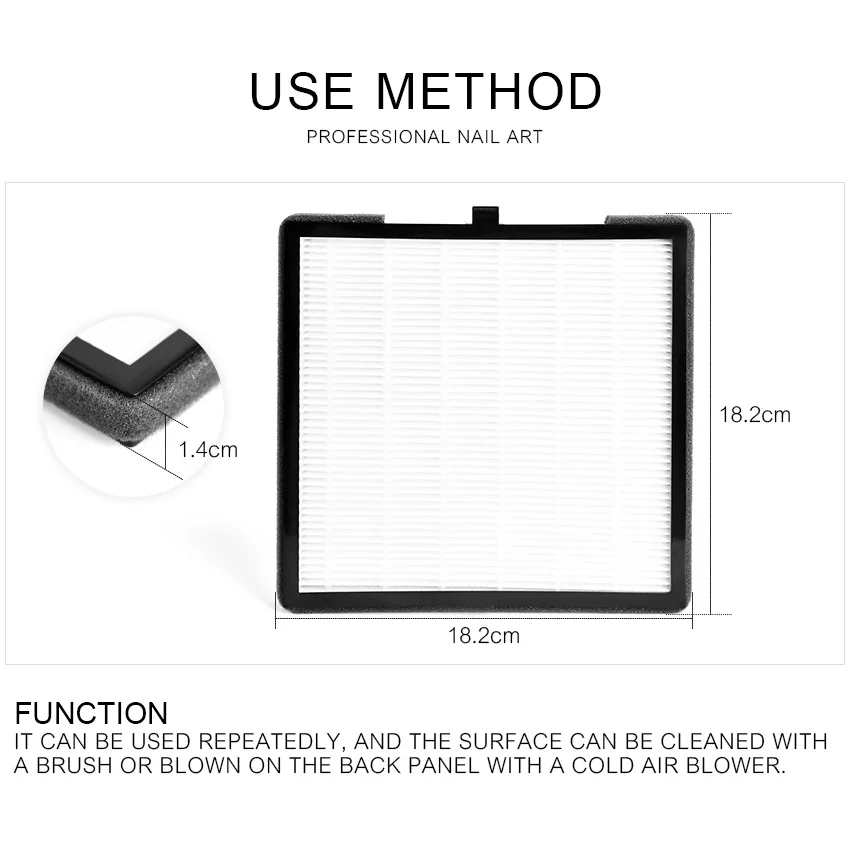 Nail Dust Collector Filter for Manicure Machine Accessories Screen Plate Nail Vacuum Cleaner,858-13 Dust Filter Removable Filter