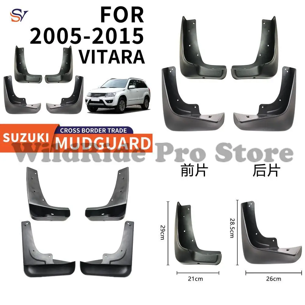 

Front & Rear Mud Flaps for Suzuki Vitara 2005-2015 Easy Installation PP Rubber Material Tire Fender Guards Protection