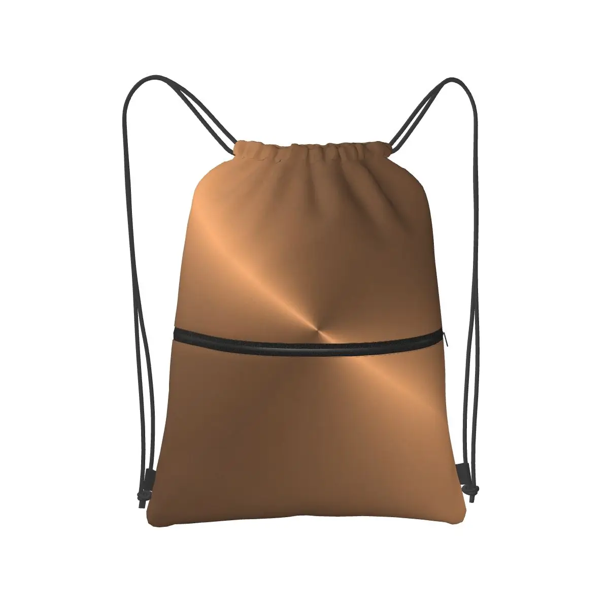 Brushed Copper Backpacks Fashion Drawstring Bundle Pocket Shoes Bag Book Bags for Man Woman School