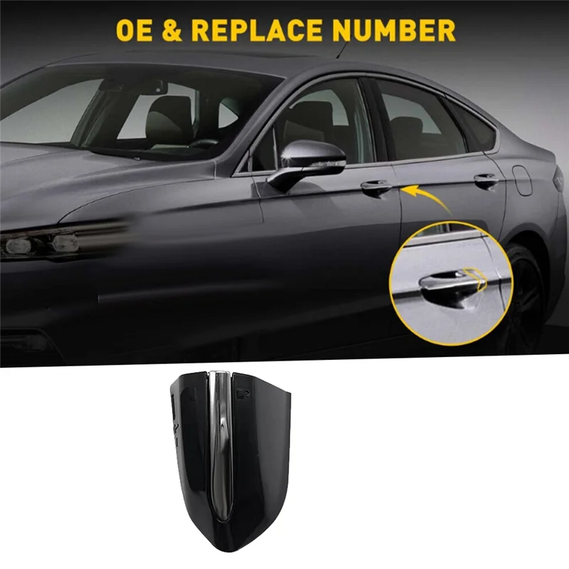 

DS7Z-54218A15-DC Car Front Left Door Handle Lock Bezel Cover Cap Replacement Fit For Ford Fusion Edge 2015-2020 Glossy Black-A61
