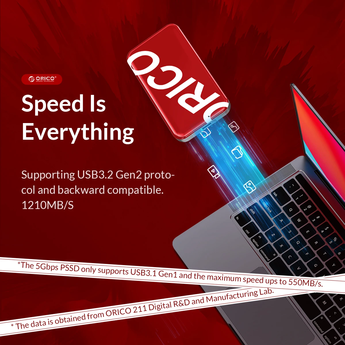 Unidad de estado sólido externa ORICO 1TB USB 3,2 Gen2 tipo C GEN2 SSD portátil 940MB/S PSSD para ordenador portátil trabajo de negocios al aire libre