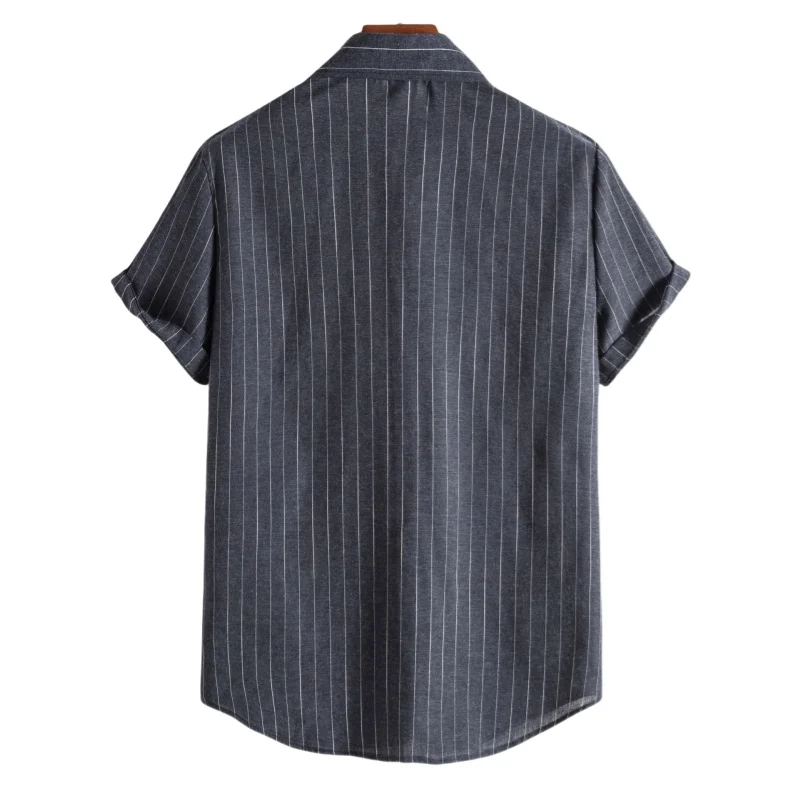 Camicie a maniche corte alla moda da uomo Camicie a maniche corte con supporto a righe casual Nuovi vestiti estivi Streetwear