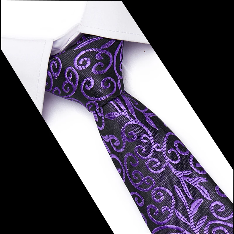 High Grade Factory Sale 7.5 cm Silk Brand Gravatas Men Tie Necktie Solid Black Clothing accessories Paisley Male lover's day