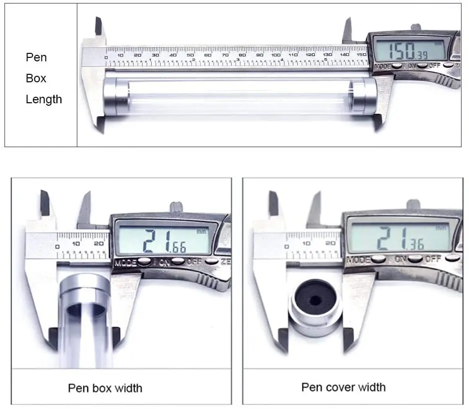 10 Pcs Transparent Acrylic Cylinder Tube Pen Cases Gift Boxes for Office School