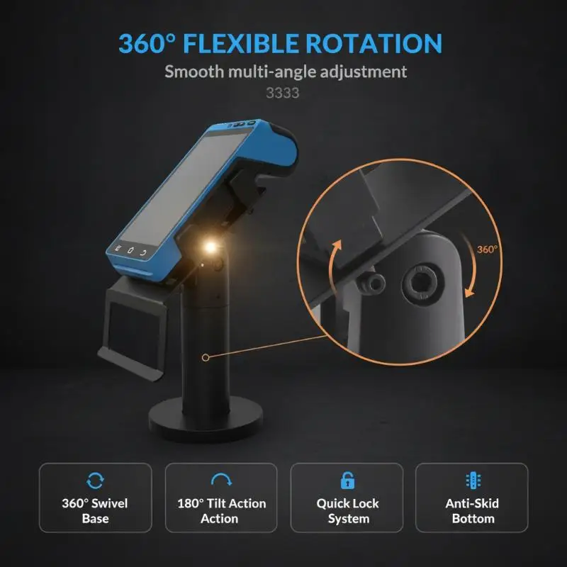 Adjustable Swivel Pos Terminal Stand Bracket Credit Card Machines Security Holder Payment System Base Mount