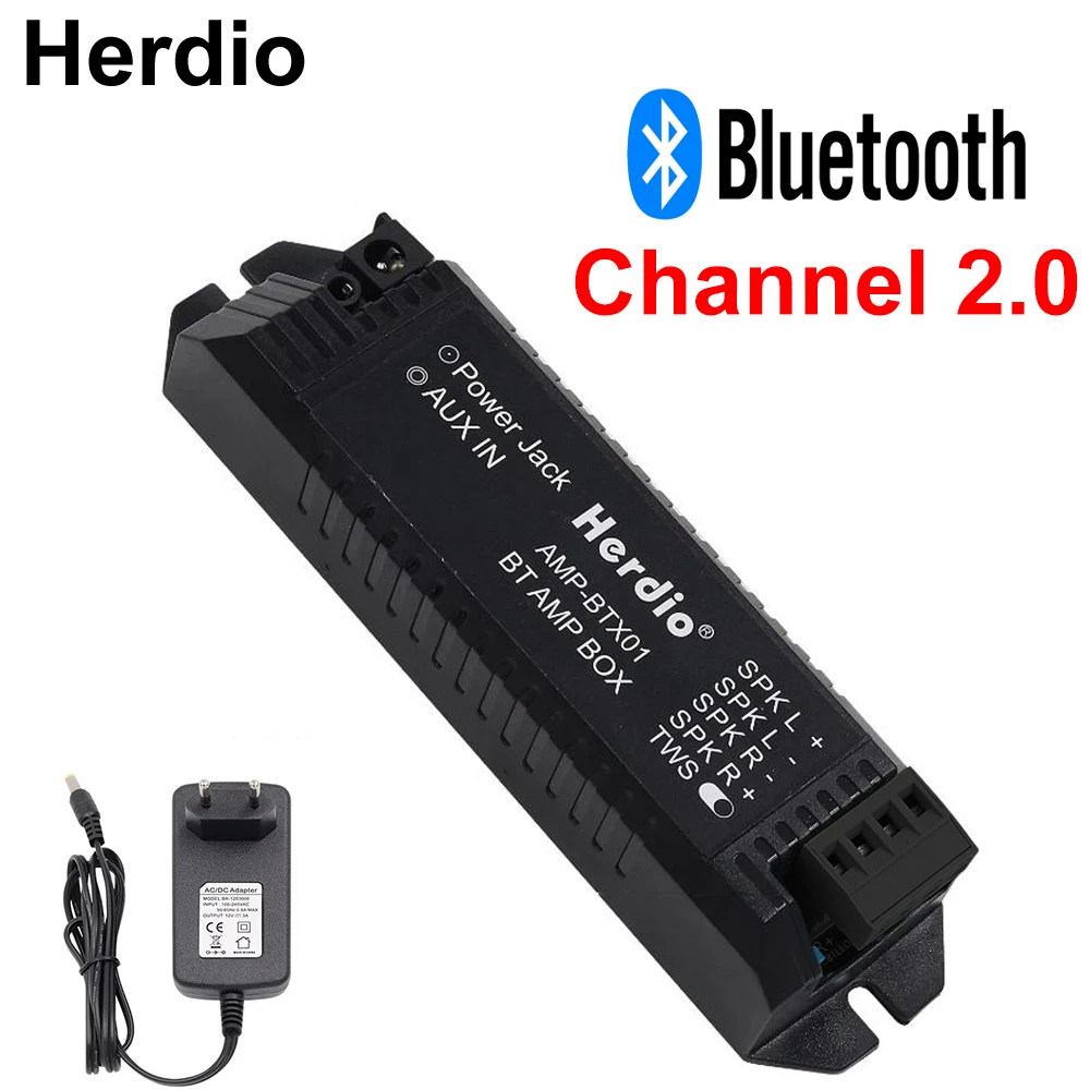 

Herdio 12V3A EU/US/UK/AU Power Adapter Stereo Receiver Bluetooth Amplifier Box For Bluetooth Ceiling Speaker Office Home
