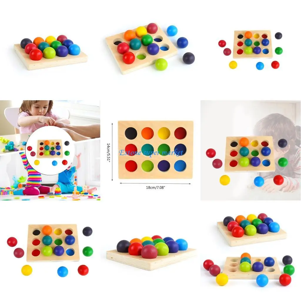 090B 학습 색상 정렬 장난감 나무 무지개 매칭 게임 미세 운동 기술 훈련 장난감 어린이 수학 학습 선물
