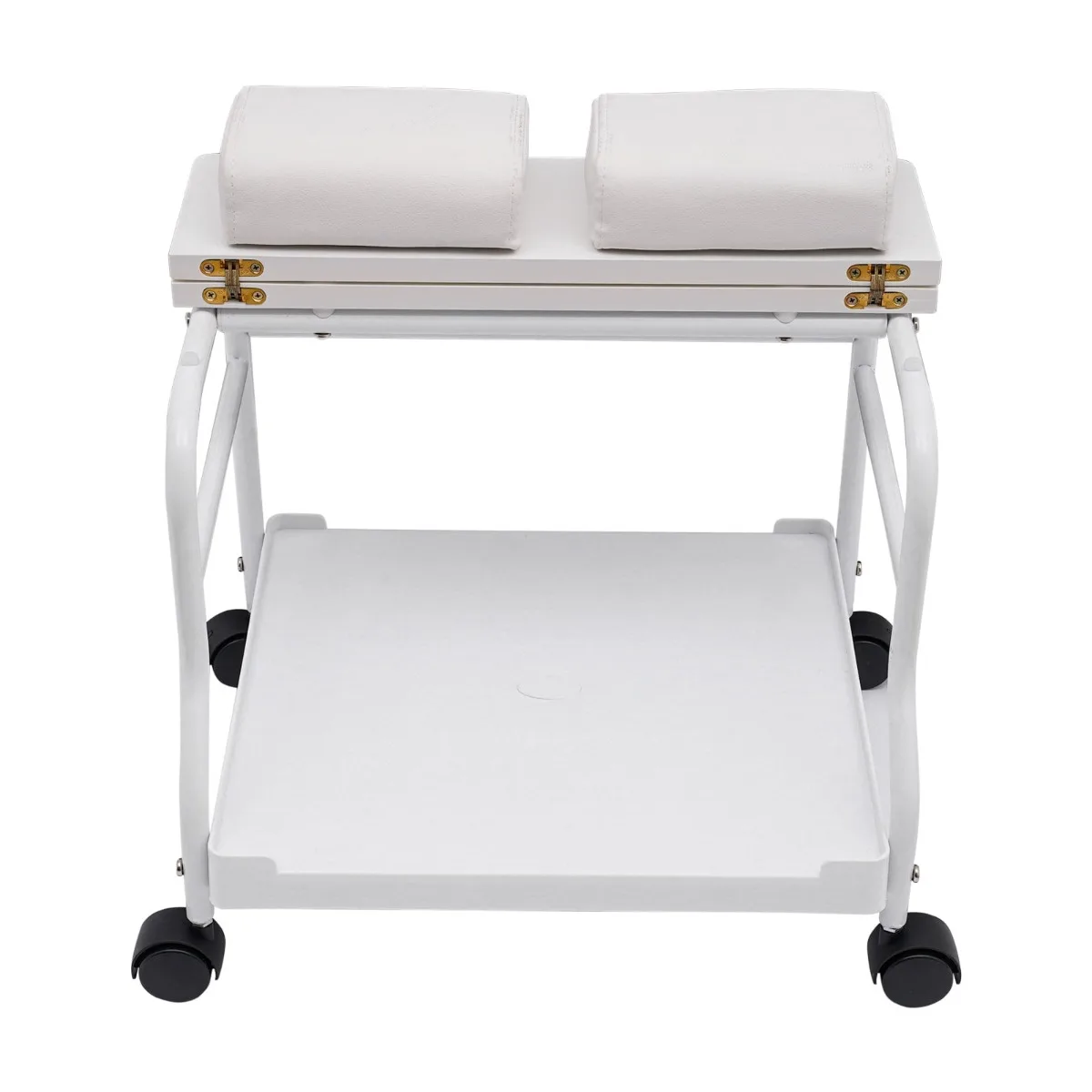 Foot Bath Cart Multi-functional Beauty Salon Nail Pedicure Foot Bath Spa Trolley Cart with Footrest Stand White/Coffee