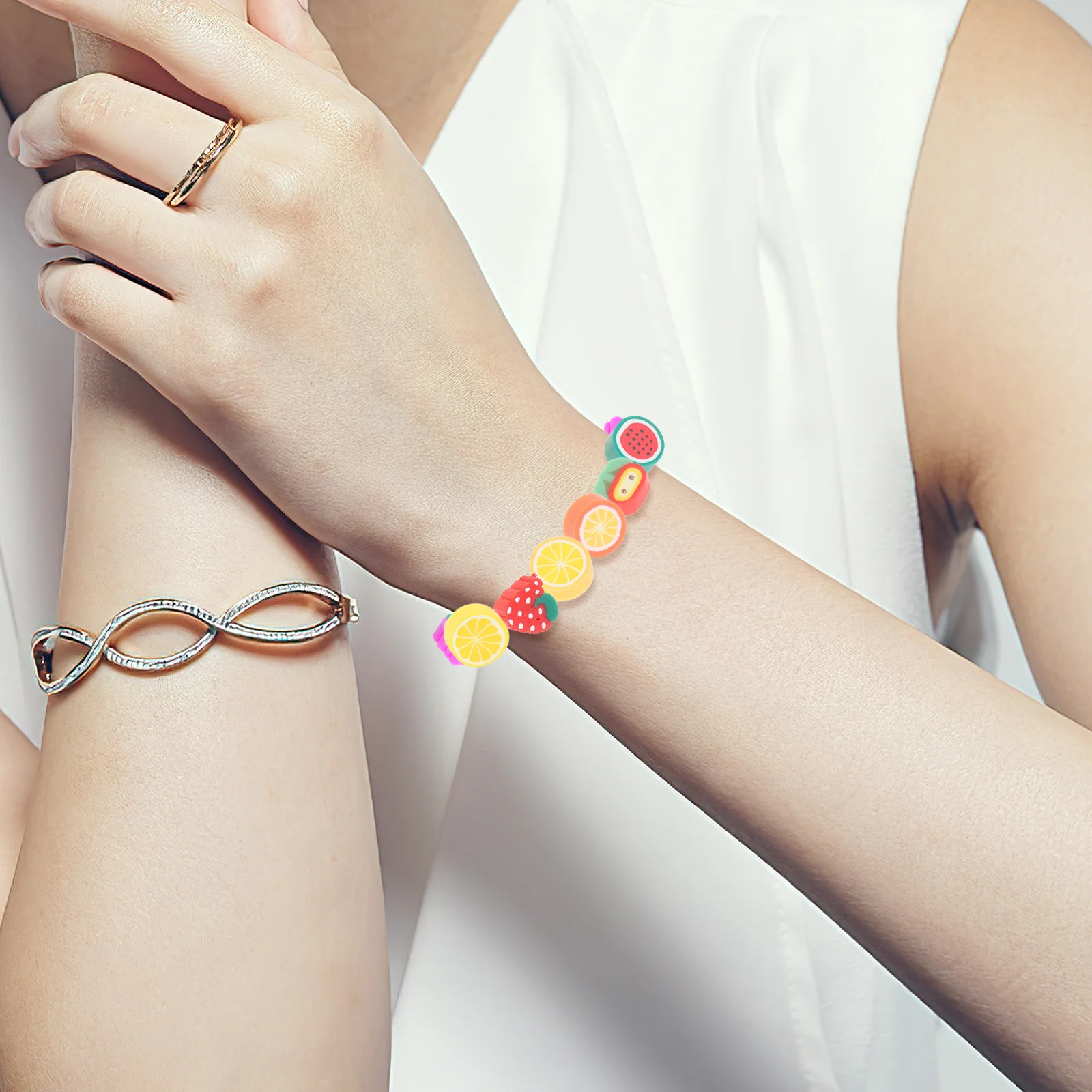 

200 шт., глиняные бусины для рукоделия, бусины-разделители с фруктами для изготовления ожерелья, браслета, аксессуары для самостоятельного изготовления, наборы для бисера из глины