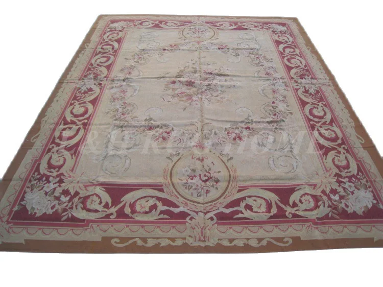 

Free shipping 8'x10' French Aubusson rug hand woven woolen aubusson carpet