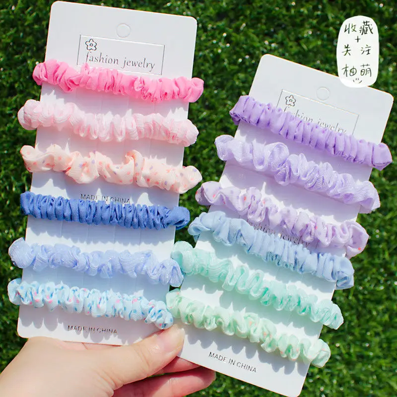 15pcs/set Women Elastic Hair Ties Soft Satin Hairbands Ties Ponytail Holder Scrunchies Kids Hair Accessories