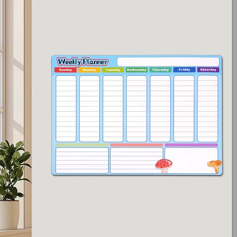 Magnetic Monthly Weekly Planner Calendar Table Dry Erase Whiteboard Blackboard Fridge Sticker Message Board