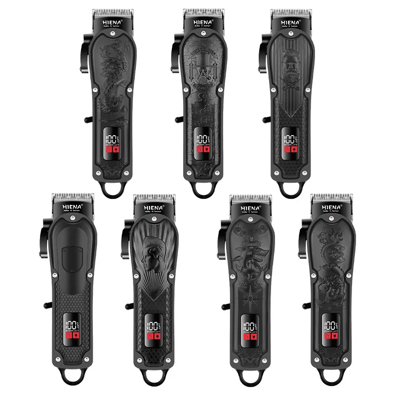 

Новая машинка для стрижки волос HIENA 2026, беспроводная, электрическая, с интеллектуальным LED-дисплеем, набор для стрижки и бритья