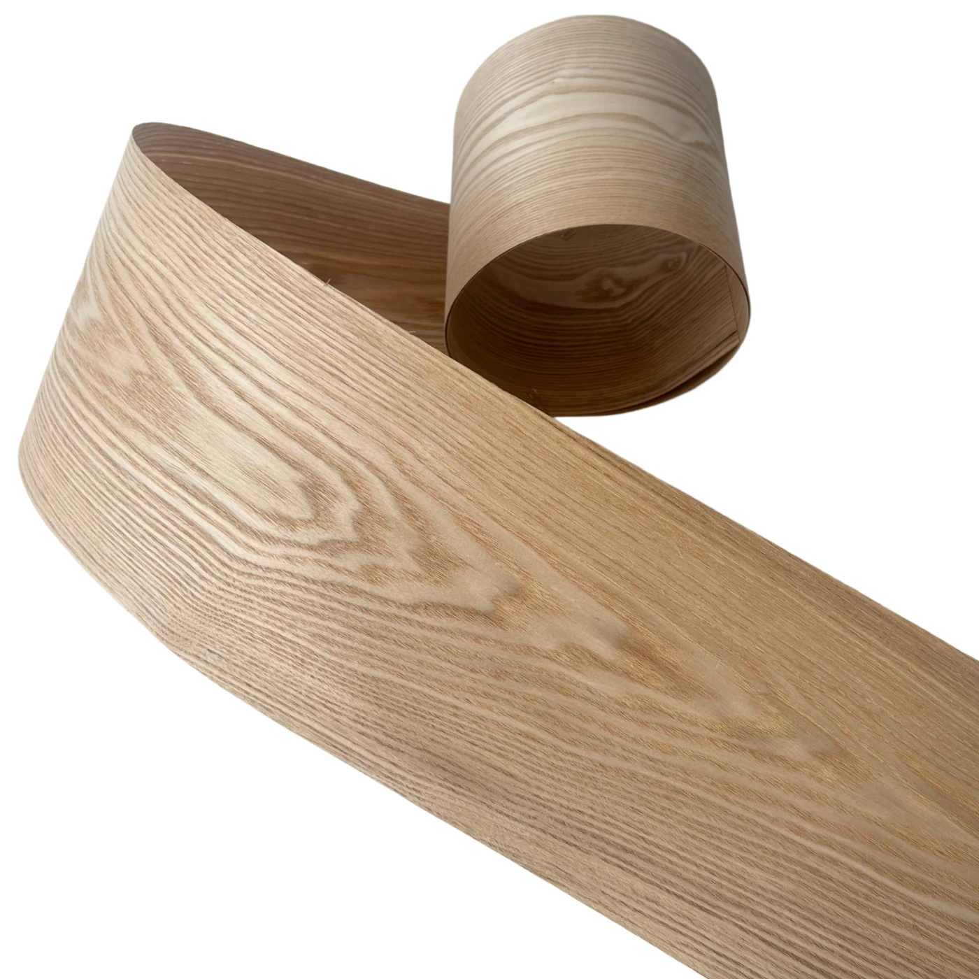 Natural Chinese Ash Wood Veneer of 0.4mm Thickness, Sizes 18cmx250cm, Ash Timber Veneer Roll for Furniture Renovation and DIY