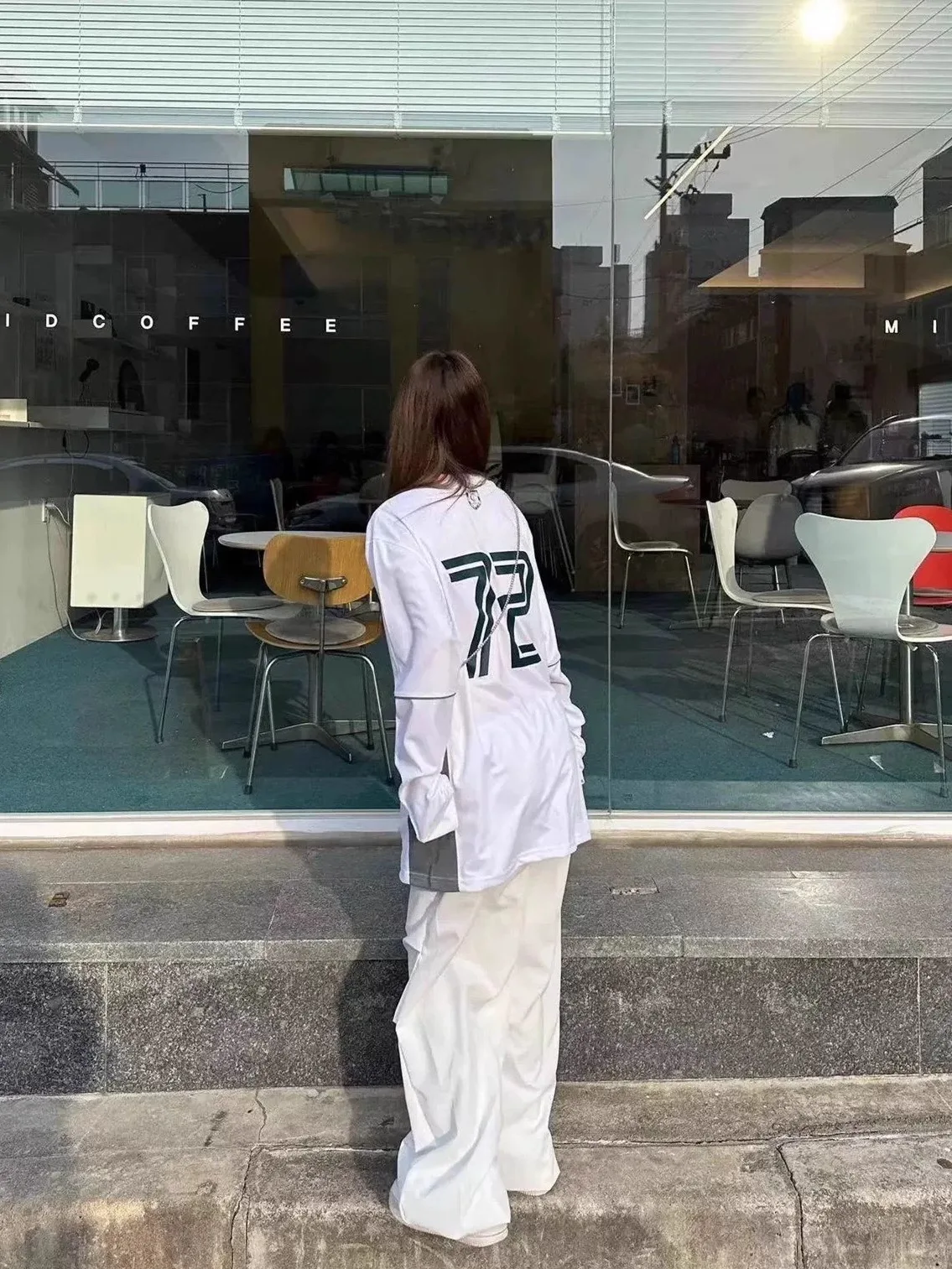 Cseta de Manga Longa Solta Zhang Lu Si Número 72 Csa de Futebol Estilo Americano com tras em Cores para Mulheres Pre...