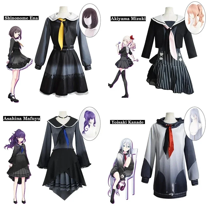 Progetto Sekai Colorful Stage prow costumi Cosplay Yoisaki Kanade Asahina Mafuyu Shinonome Ena Akiyama Mizuki Sailor Uniform