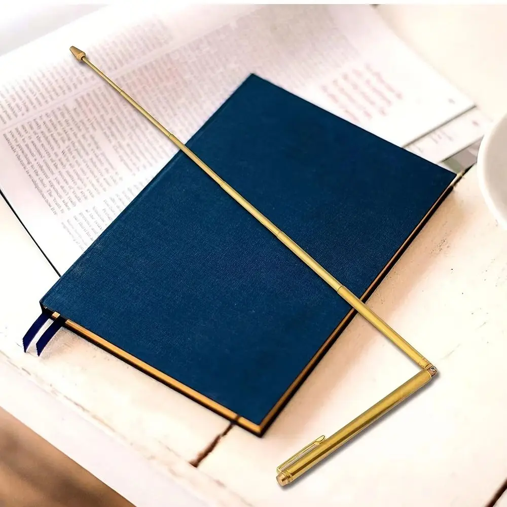 1Pcs Brass Alloy Dowsing Rods Retractable Metal Retractable Detector Rod Pen Shape Flexible Rotation L Rods for Detecting Water