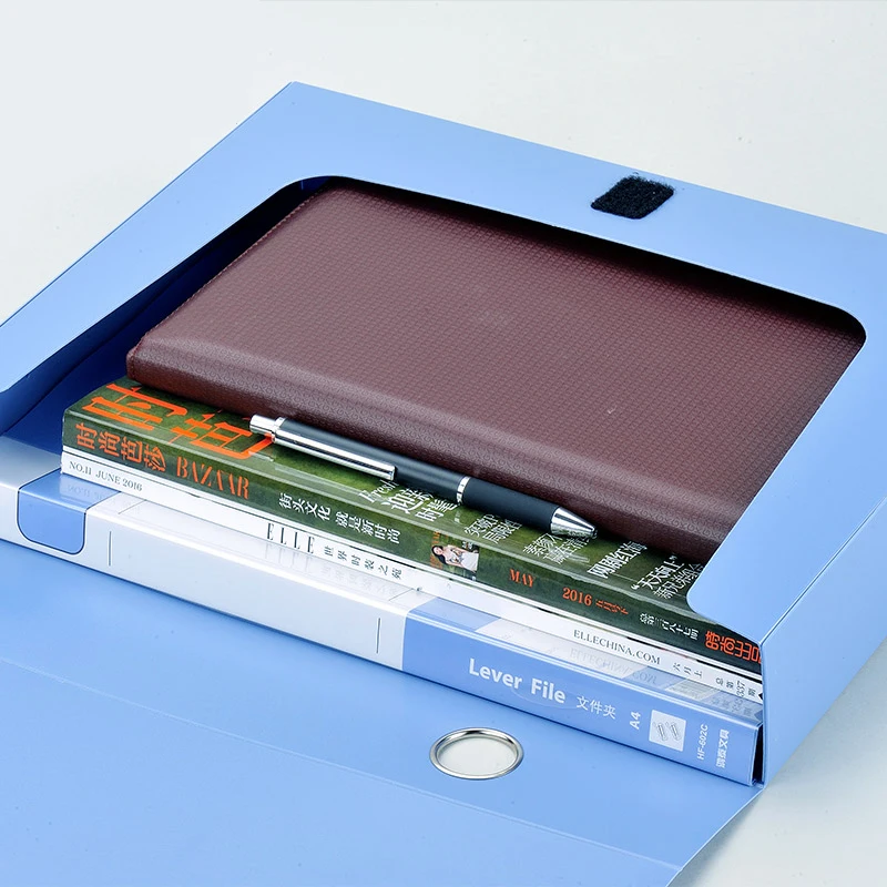 3 Pcs Customizable 7.5cm File Folder Box Storage Organizer PP A4 File Box For Office Home