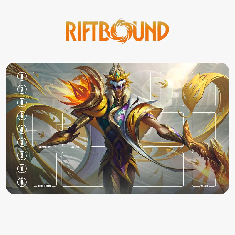 600x350 مللي متر Jhin سلسلة لاعب واحد مبارزة Playmat مناسبة ل Riftbound لعبة ببطاقات ورقية التداول أنيمي الكرتون المطاط مجلس حصيرة ألعاب #3