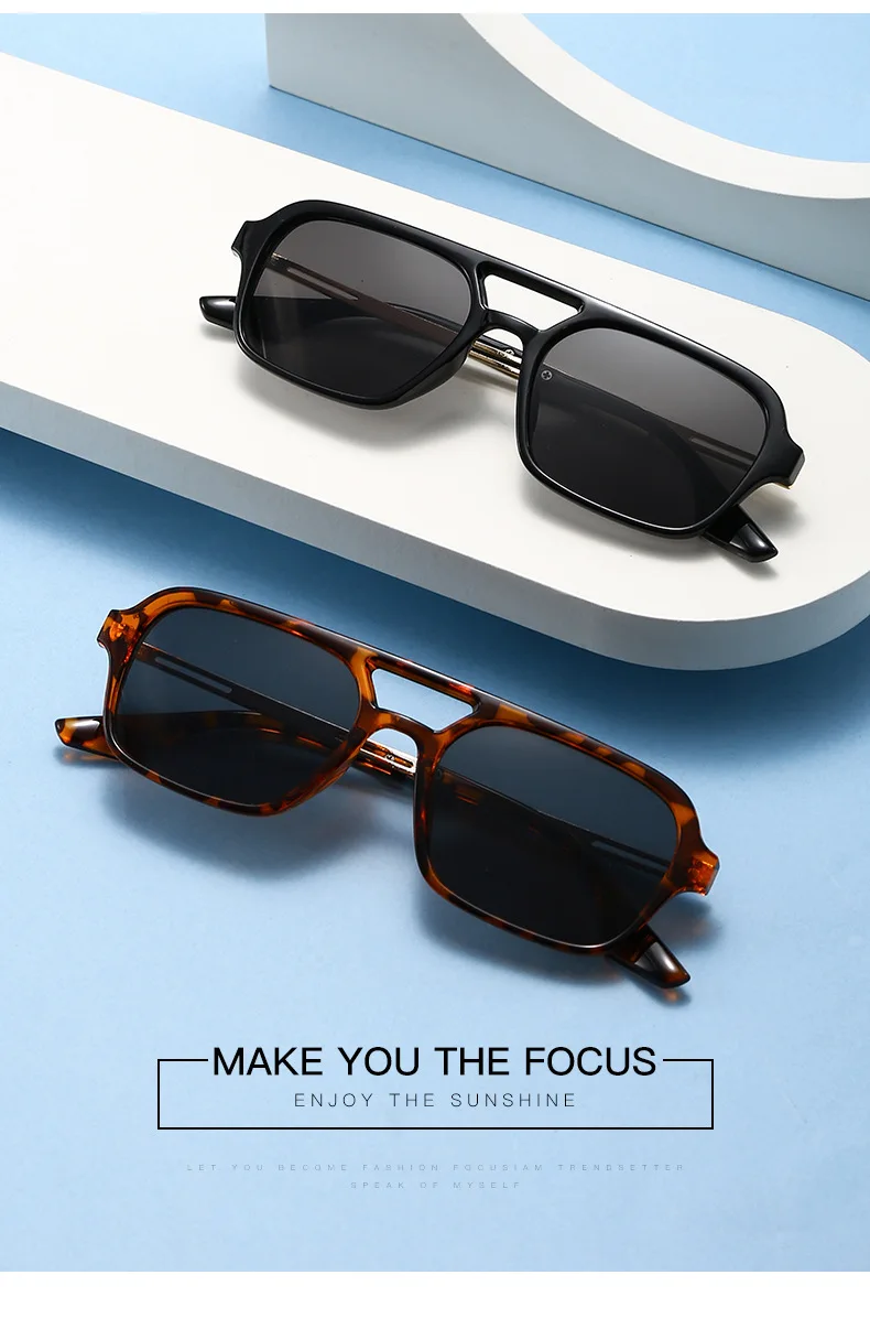 Neue Vintage Quadratische Sonnenbrille für Damen und Herren Marken-Rechteck-Sonnenbrille Ovale Brillen für Männer und Frauen – Detail 4