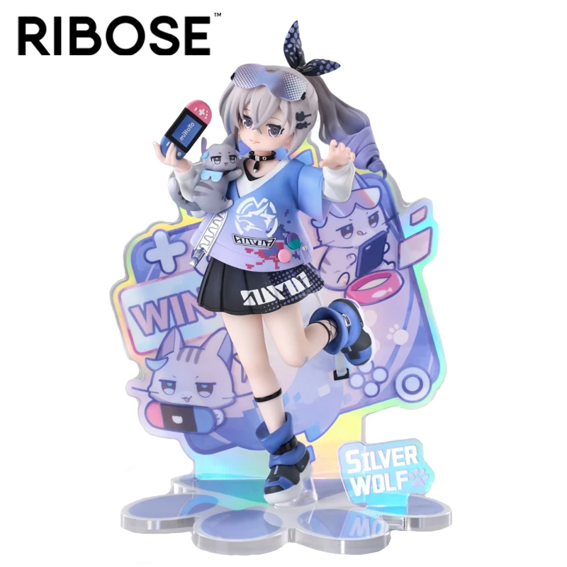 

Original RIBOSE RISE UP Honkai: Star Rail Silver Wolf Little Bit Cat Cat Series Genuine Anime Figure Collectible Model Doll Gift