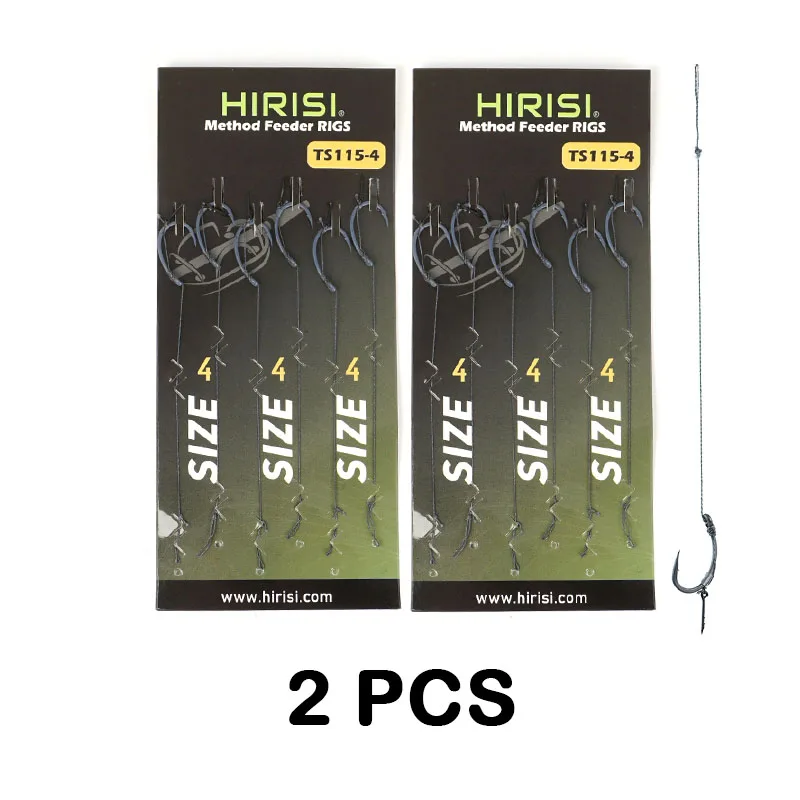 Hirisi 6 Stück Karpfenangeln Fertig Haken Link für Feeder Fishing Terminal Tackle Angelzubehör TS115
