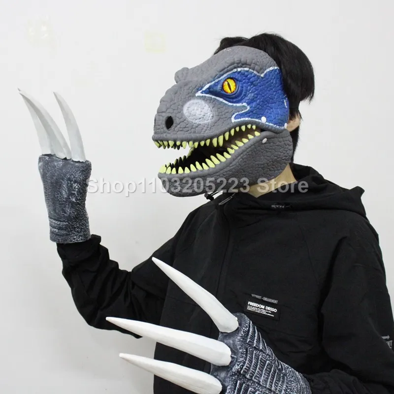 

Dinosaur Mask Moving Chin Dinosaur Toy Halloween Dinosaur Costume Party Makeup Ball Latex Mask Used for Halloween Costume Party