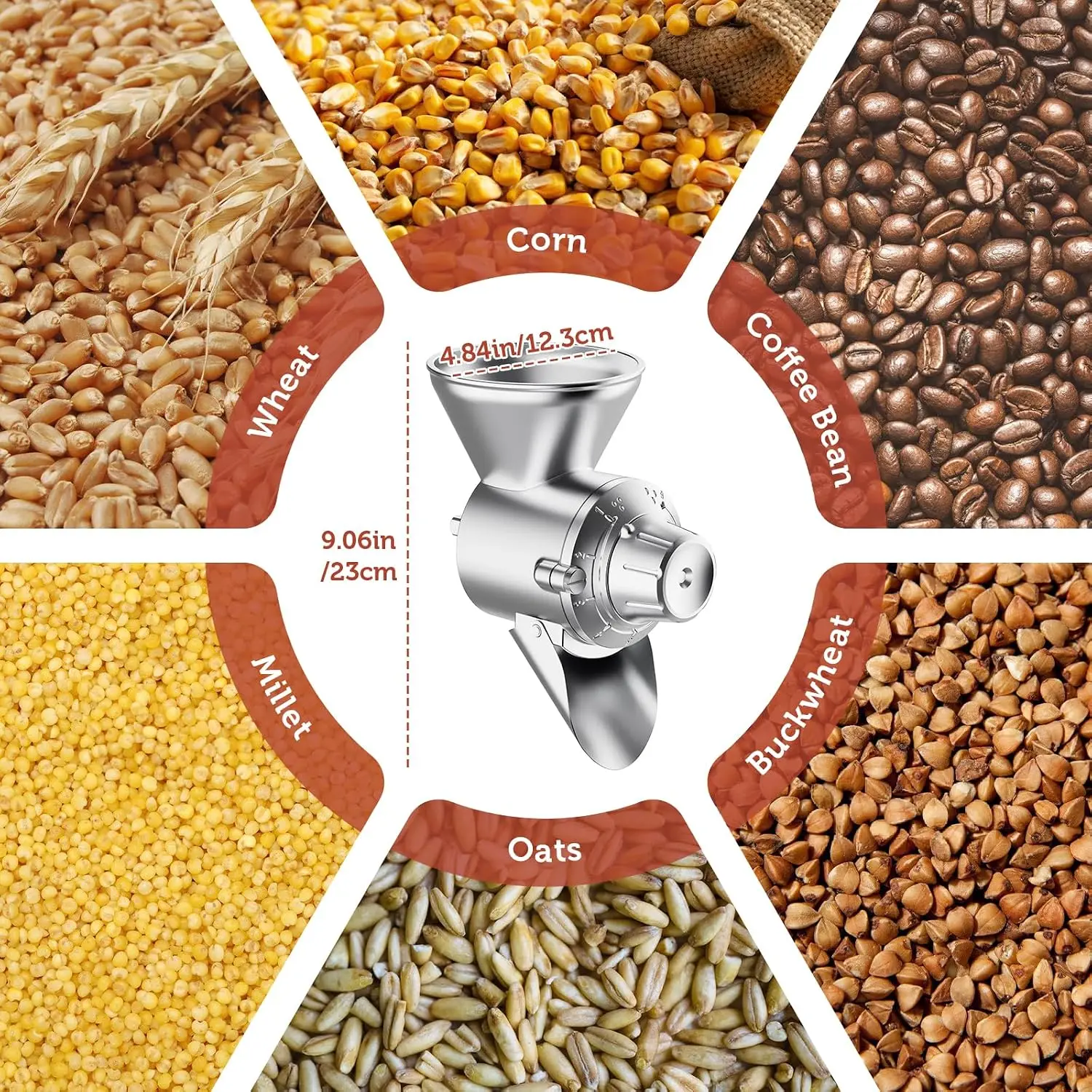 Grain Mill Attachment for KitchenAid Stand Mixer, Flour Mill