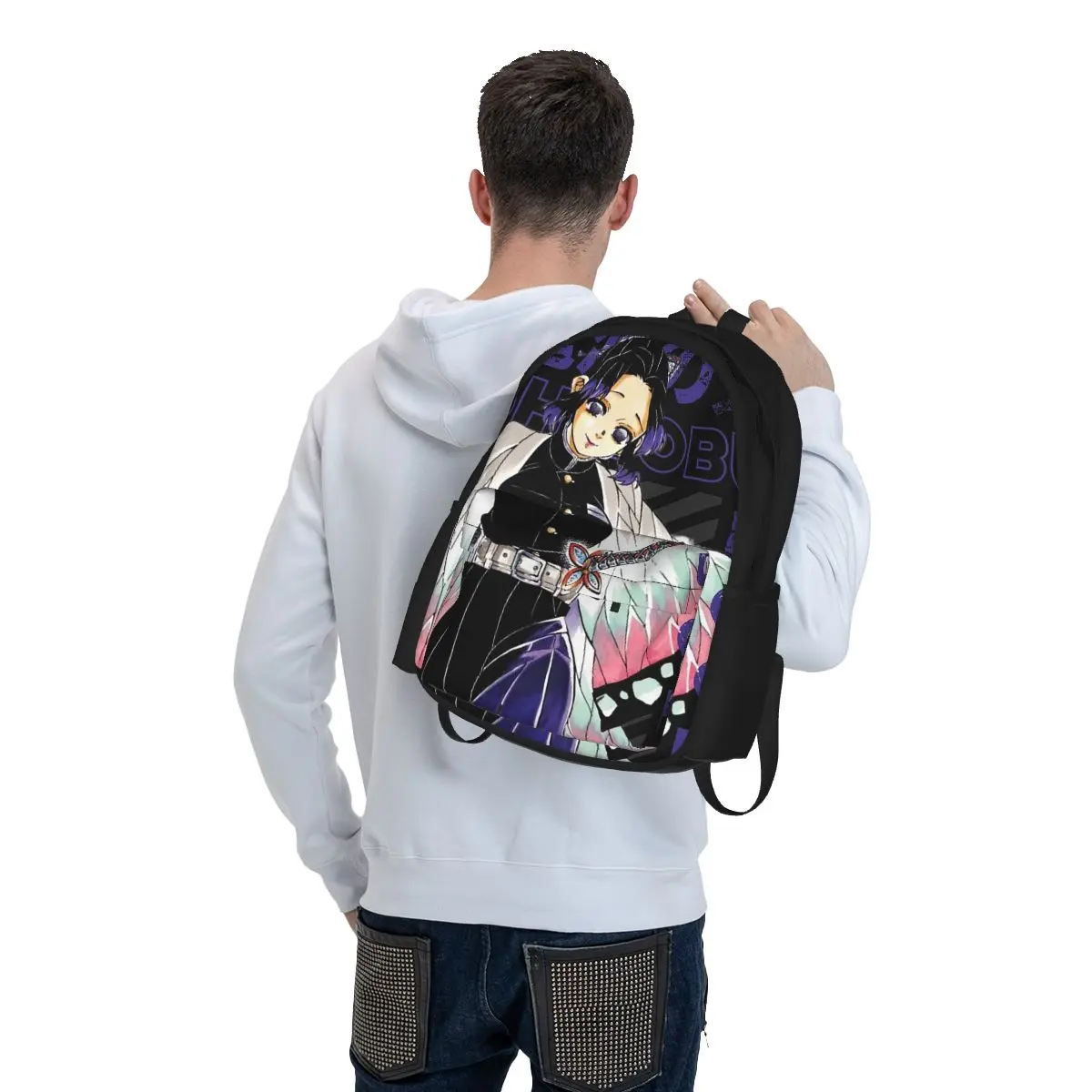 Shinobu Kocho Demon Slayer Backpacks Boys Girls Bookbag Large Capacity Students School Bags Laptop Rucksack Shoulder Bag