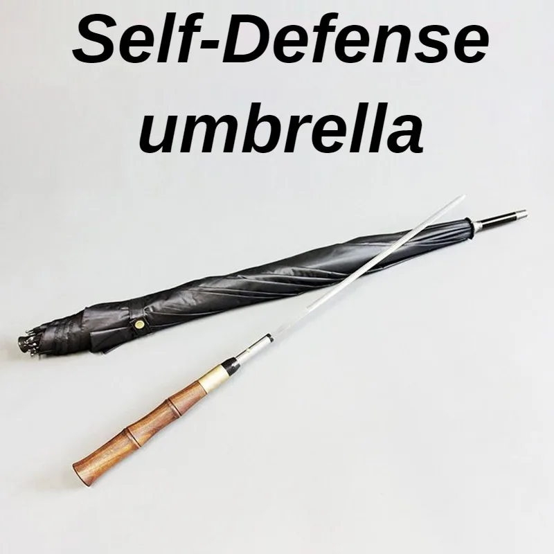 Multifunction Umbrellas Self Defense Stick Umbrella Male Defend Oneself Long Handle Umbrellas Waterproof Household Rain Gear