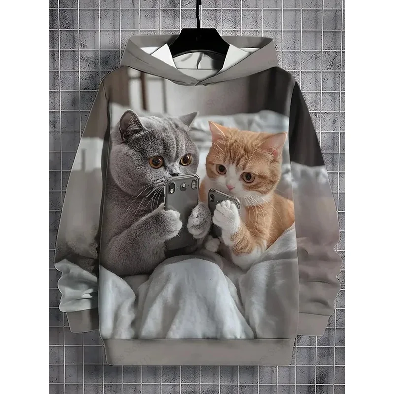 3D Print Men's Samurai Cat Graphic Hoodies Fashion Oversized Hoodie Sweatshirt Coat Mens Sport Tracksuit Sudaderas